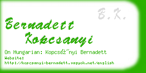 bernadett kopcsanyi business card